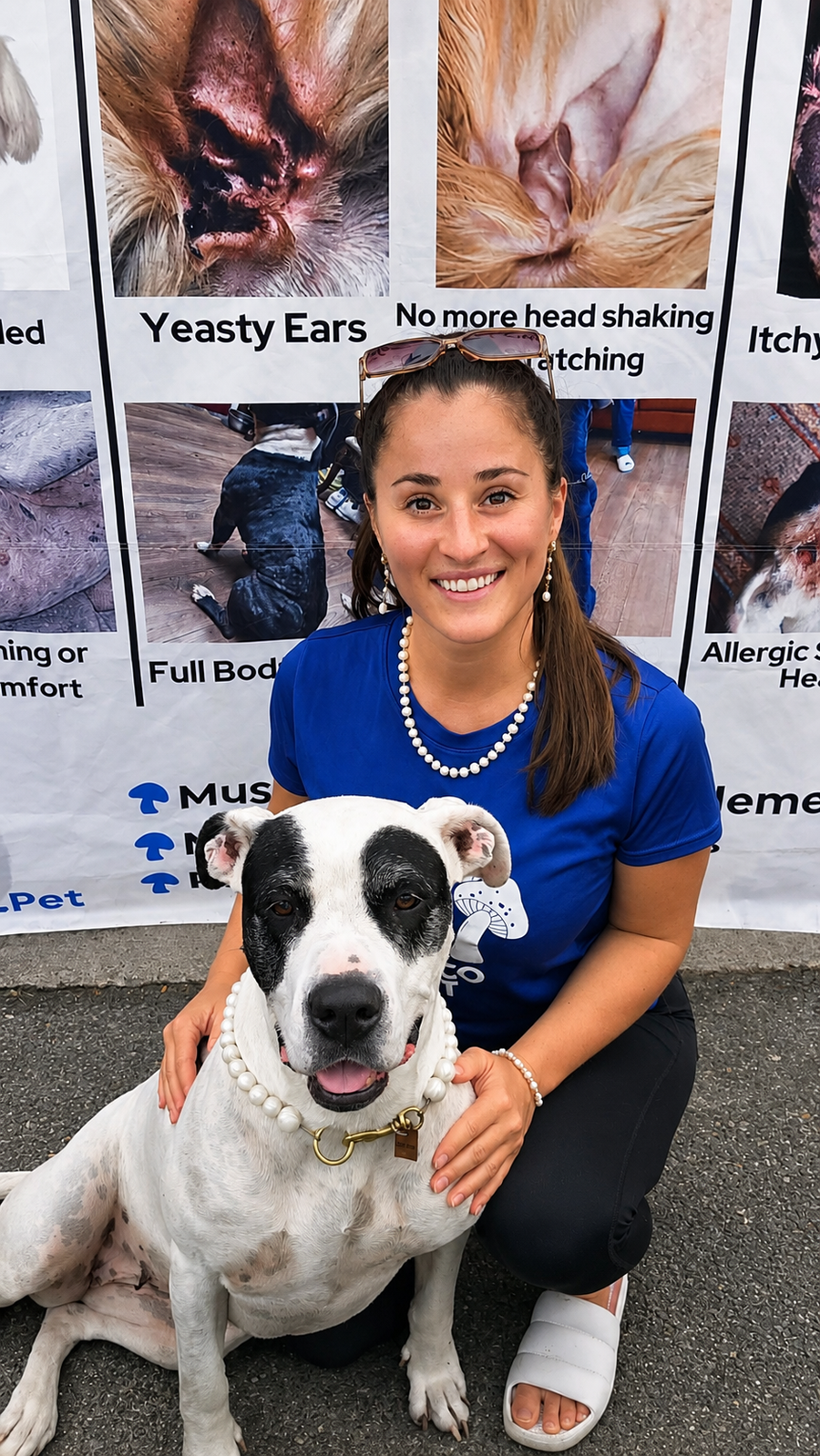 Eleanor Pineau with her Dogo Argentino, Mikvah