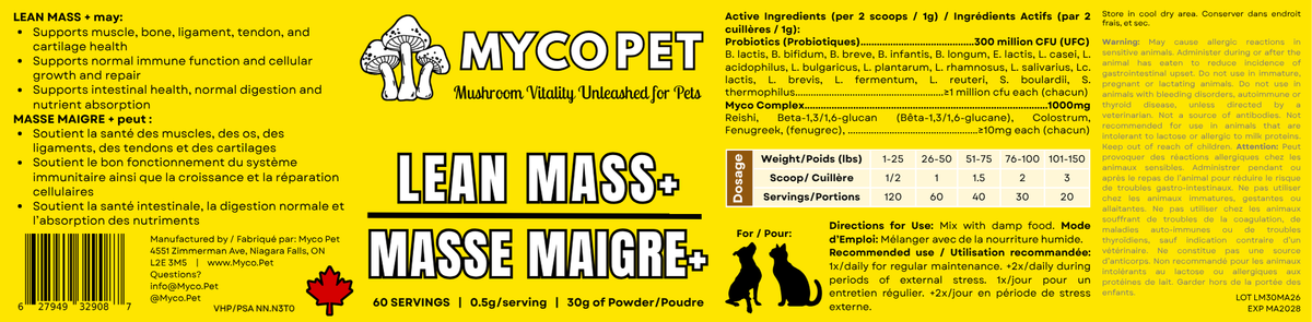 Lean Mass+ for Dogs & Cats — Muscle, Strength, Recovery & Healthy Weight Support Powder