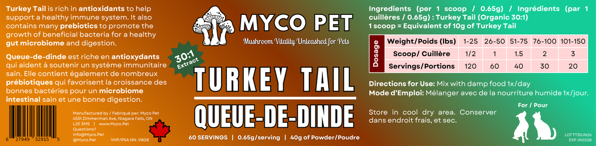 Turkey Tail Mushroom Powder – Immune Support Supplement for Dogs & Cats