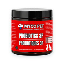 Myco Pet Probiotics 3P jar, 60 servings, on a white background